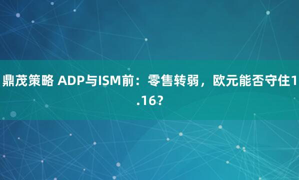 鼎茂策略 ADP与ISM前：零售转弱，欧元能否守住1.16？